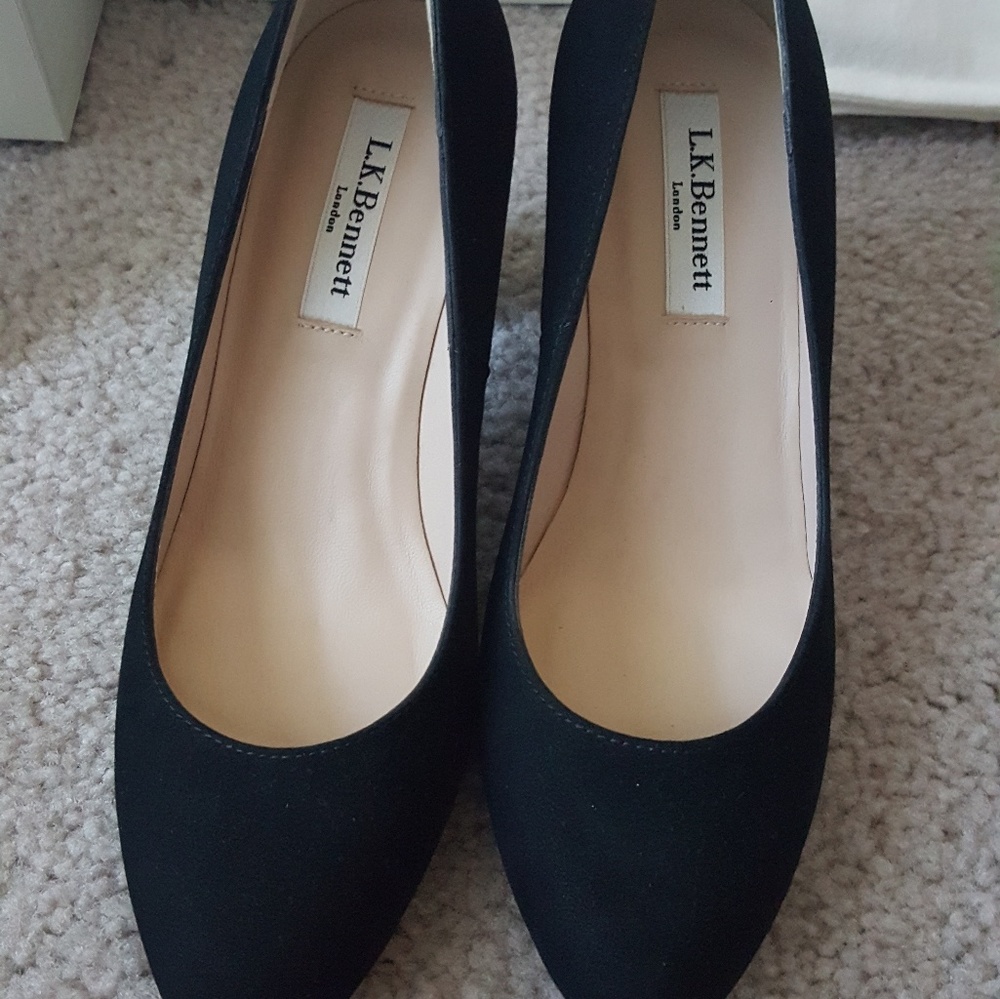 Lk Bennett Sersha Black Suede Pumps